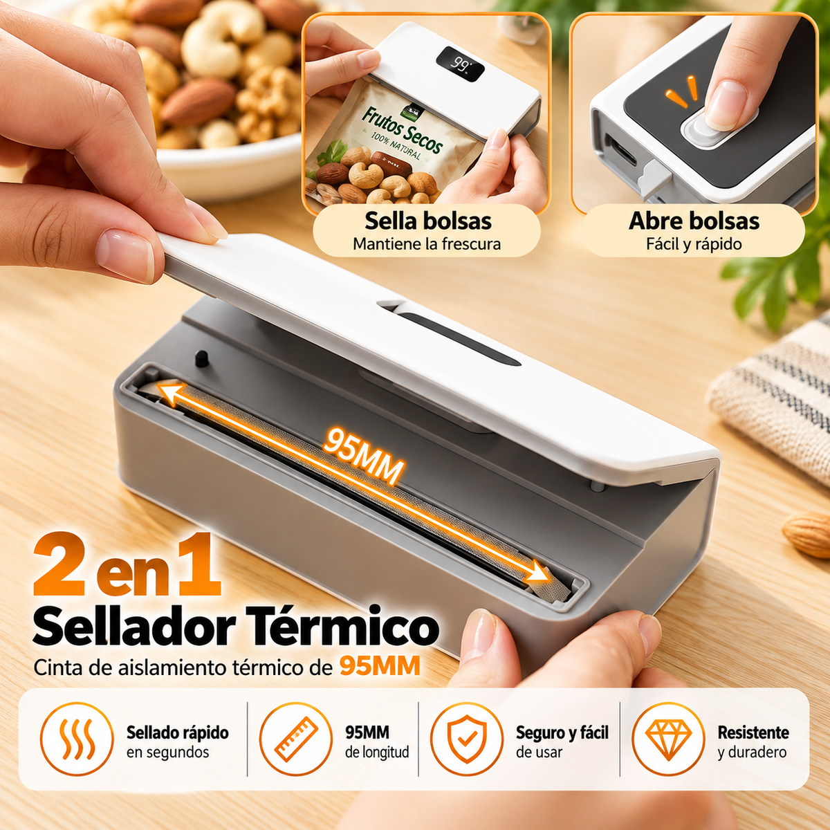Sellador de bolsas de plástico